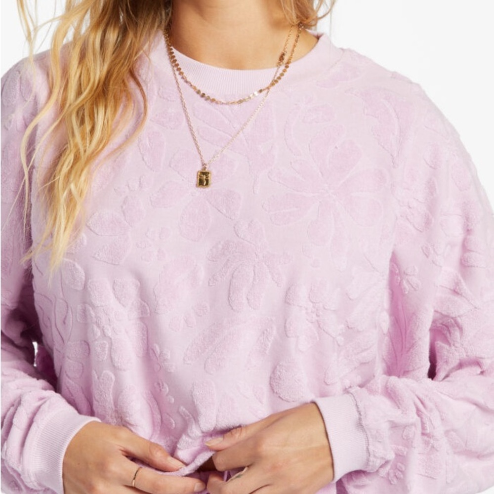 NWT New Women's Billabong Loosen Up Crew Neck Sweatshirt Medium M 10 Sweater Top